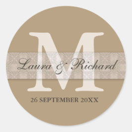 Monogram gepersonaliseerde bruiloft gunst Stickers