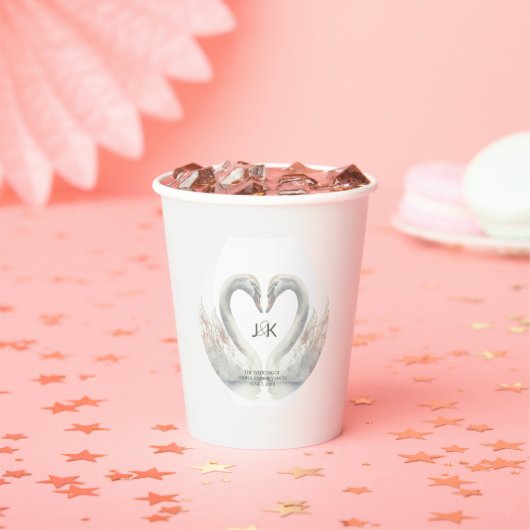 Monogram Gepersonaliseerde Bruiloftspapier Cups Papieren Bekers (Insitu)