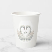 Monogram Gepersonaliseerde Bruiloftspapier Cups Papieren Bekers (Voorkant)