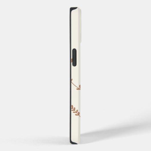 Monogram gepersonaliseerde chic leaves design brow Case-Mate iPhone case (Achterkant / Rechts)