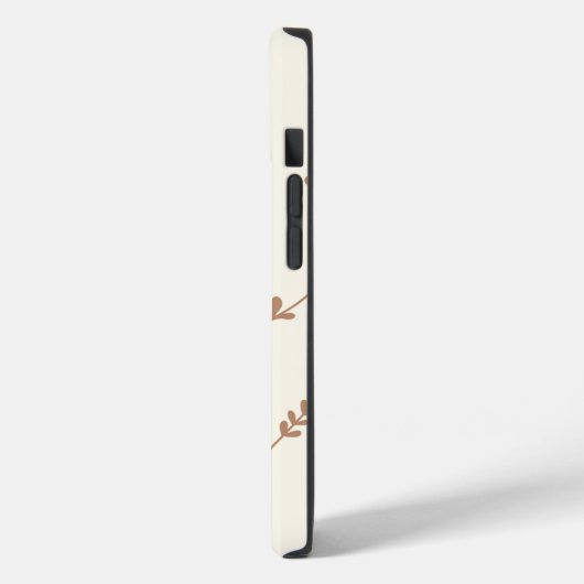 Monogram gepersonaliseerde chic leaves design brow Case-Mate iPhone case (Achterkant / Links)