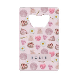 Monogram Gepersonaliseerde Coquette  Zeeschelp Creditkaart Flessenopener