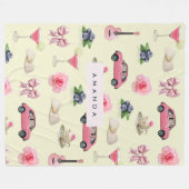 Monogram Gepersonaliseerde Coquette  Zeeschelp Fleece Deken (Voorkant (Horizontaal))