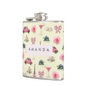 Monogram Gepersonaliseerde Coquette  Zeeschelp Heupfles (Links)