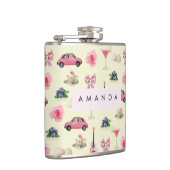 Monogram Gepersonaliseerde Coquette  Zeeschelp Heupfles (Rechts)