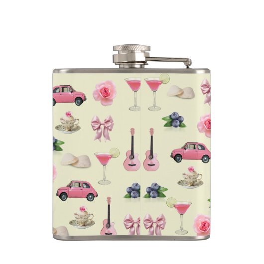 Monogram Gepersonaliseerde Coquette  Zeeschelp Heupfles (Achterkant)