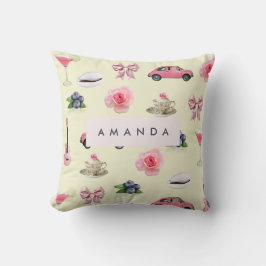 Monogram Gepersonaliseerde Coquette  Zeeschelp Kussen