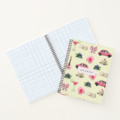 Monogram Gepersonaliseerde Coquette  Zeeschelp Notitieboek (Binnen)