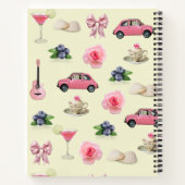 Monogram Gepersonaliseerde Coquette  Zeeschelp Notitieboek (Achterkant)