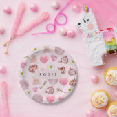 Monogram Gepersonaliseerde Coquette  Zeeschelp Papieren Bordje (Feest)