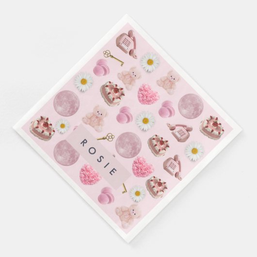 Monogram Gepersonaliseerde Coquette  Zeeschelp Servet (Hoek)