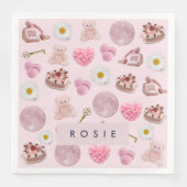 Monogram Gepersonaliseerde Coquette  Zeeschelp Servet (Voorkant)