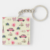 Monogram Gepersonaliseerde Coquette  Zeeschelp Sleutelhanger (Achterkant)