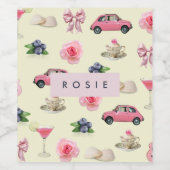 Monogram Gepersonaliseerde Coquette Zeeschelp Wijn Etiket (Enkel label)