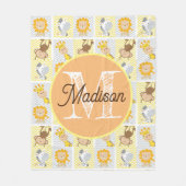 Monogram gepersonaliseerde dierentuin dier fleece  (Voorkant)