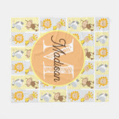 Monogram gepersonaliseerde dierentuin dier fleece  (Voorkant (Horizontaal))