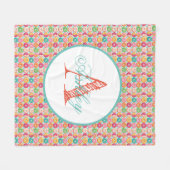 Monogram gepersonaliseerde donuts fleece deken (Voorkant (Horizontaal))