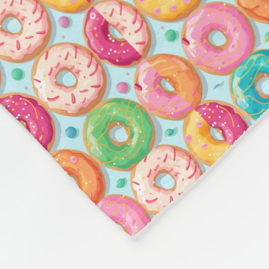 Monogram gepersonaliseerde donuts fleece deken (Hoek)