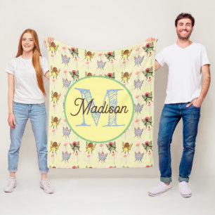 Monogram gepersonaliseerde fee fleece deken