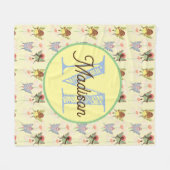 Monogram gepersonaliseerde fee fleece deken (Voorkant (Horizontaal))