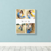 Monogram Gepersonaliseerde Foto Collage Moederfami Canvas Afdruk (Insitu (Houten vloer))
