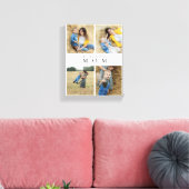 Monogram Gepersonaliseerde Foto Collage Moederfami Canvas Afdruk (Insitu (Woonkamer))