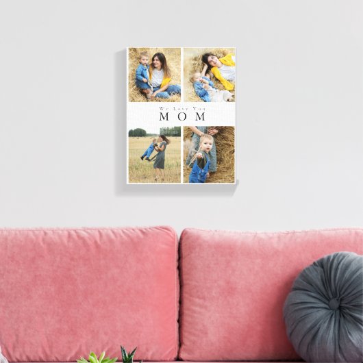 Monogram Gepersonaliseerde Foto Collage Moederfami Canvas Afdruk (Insitu (Woonkamer))