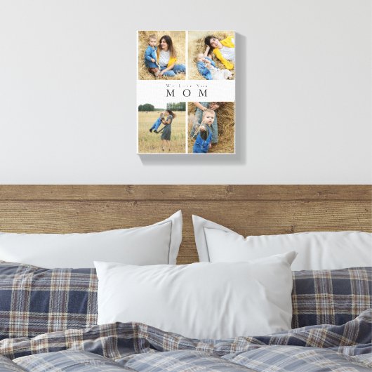 Monogram Gepersonaliseerde Foto Collage Moederfami Canvas Afdruk (Insitu (Slaapkamer))
