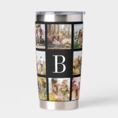 Monogram gepersonaliseerde fotocollage geïsoleerde drinkbeker (Links)