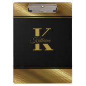 Monogram gepersonaliseerde gouden klembord (Voorkant)