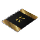 Monogram gepersonaliseerde gouden notitieboek (Linkerzijde)