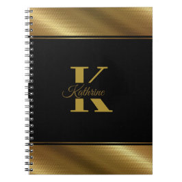 Monogram gepersonaliseerde gouden notitieboek