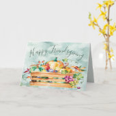 Monogram Gepersonaliseerde Happy Friendsgiving Her Kaart (Gele Bloem)