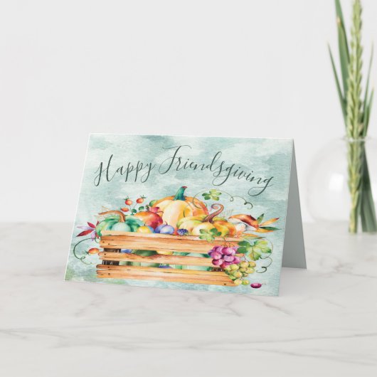 Monogram Gepersonaliseerde Happy Friendsgiving Her Kaart (Voorkant)