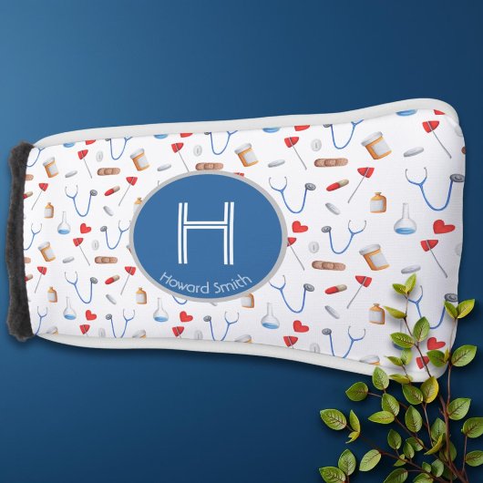 Monogram gepersonaliseerde instrumentele arts golfheadcover