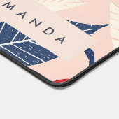 Monogram gepersonaliseerde kersen- en bladpatroon bureaumat (Hoek)