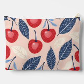 Monogram gepersonaliseerde kersen- en bladpatroon etui (Achterkant)