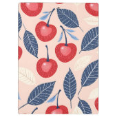 Monogram gepersonaliseerde kersen- en bladpatroon klembord (Achterkant)