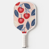 Monogram gepersonaliseerde kersen- en bladpatroon pickleball paddle (Achterkant)