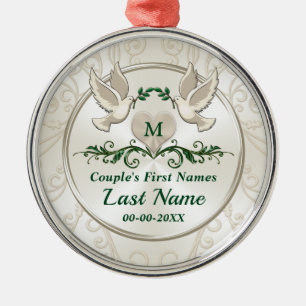 Monogram, gepersonaliseerde kerstkerstversieringen metalen ornament