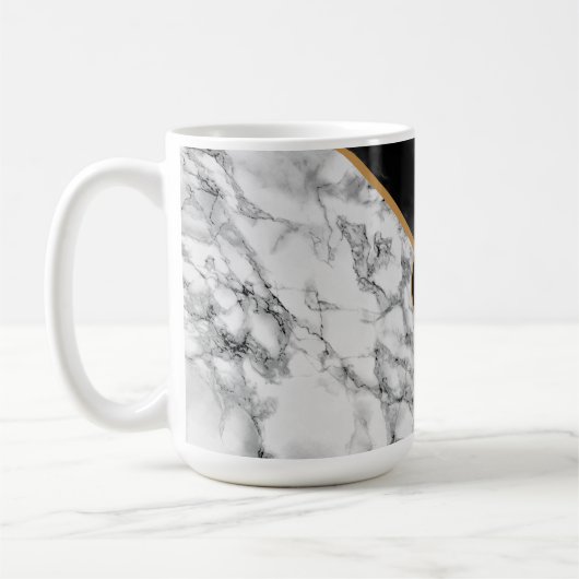 Monogram gepersonaliseerde Letter Marble Coffee Mo Koffiemok (Links)