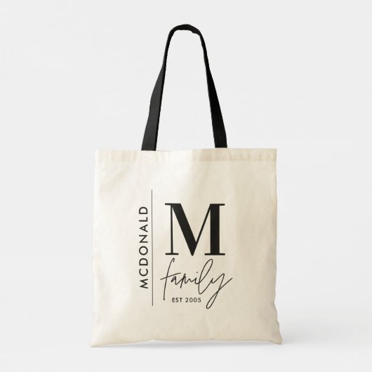 Monogram gepersonaliseerde moderne minimale chique tote bag (Achterkant)