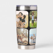 Monogram Gepersonaliseerde Naam 6 Fotocollage Geïsoleerde Drinkbeker (Voorkant)