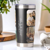 Monogram Gepersonaliseerde Naam 6 Fotocollage Geïsoleerde Drinkbeker