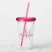 Monogram Gepersonaliseerde Naam Acryl Drinkbeker (Achterkant)