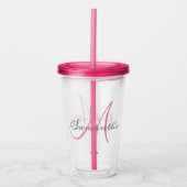 Monogram Gepersonaliseerde Naam Acryl Drinkbeker (Voorkant)