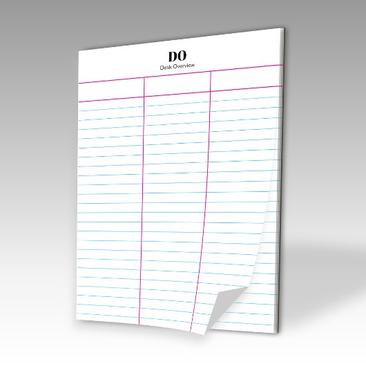 Monogram Gepersonaliseerde Naam Drie Kolom Notitie Notitieblok