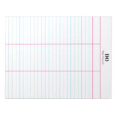 Monogram Gepersonaliseerde Naam Drie Kolom Notitie Notitieblok (Voorkant)