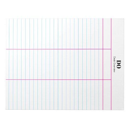 Monogram Gepersonaliseerde Naam Drie Kolom Notitie Notitieblok (Voorkant)