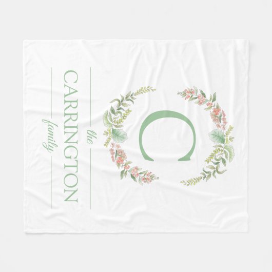 Monogram Gepersonaliseerde naam Fleece Deken (Voorkant (Horizontaal))